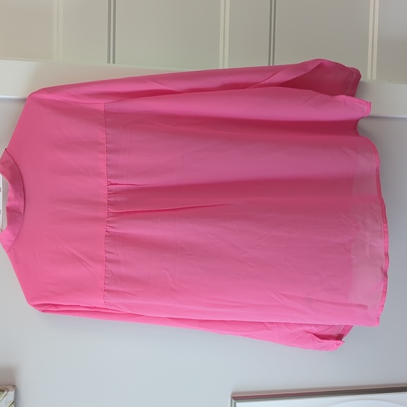 Hot pink sheer button down - Picture 4 of 4